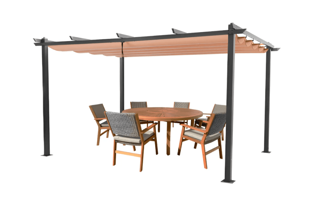 Toldo Pergola Onof Carpa Exterior Retractil Proteccion Uv Color Beige