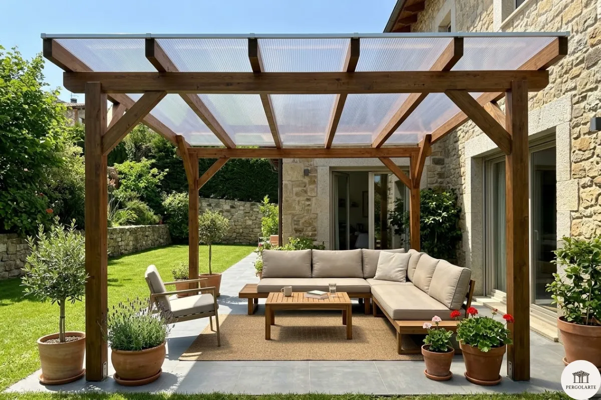 pergolas de madera y policarbonato